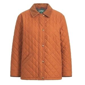 Lauren Ralph Lauren Brown Quilted Barn Coat Plaid Flannel Lined Women Size 10